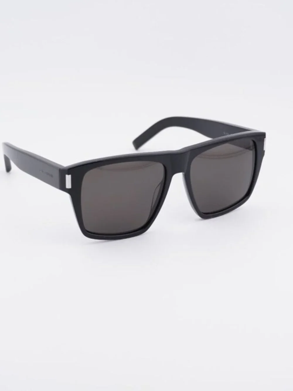 Saint Laurent SL424 001 Sunglasses Black Square Frame, Black Lenses
